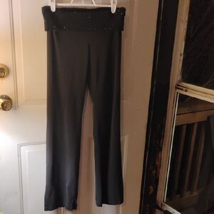 Victoria's Secret Black Fold-Over Waist Boot-Cut Pants.Y2k